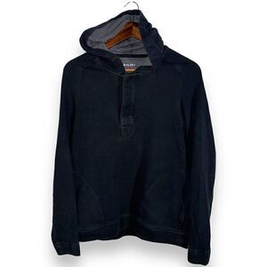 Black Wolsey Cotton Pullover Hoodie Size L